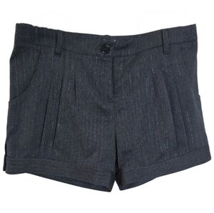 Walter Shorts Women's Pinstripe Pleated Pockets Gray Size 12